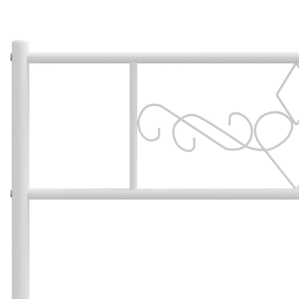 Metalni okvir za krevet s uzglavljem bijeli 183x213 cm