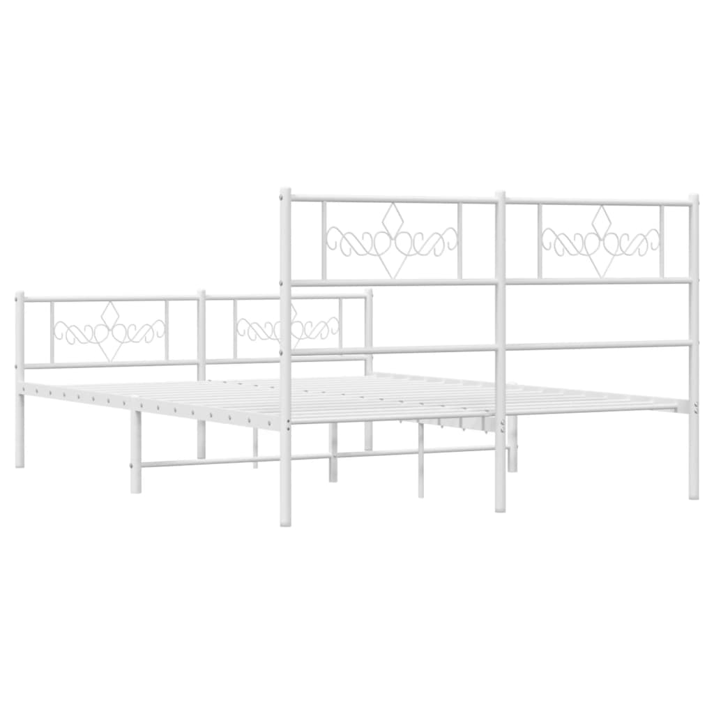 Metalni okvir kreveta uzglavlje i podnožje bijeli 120x190 cm