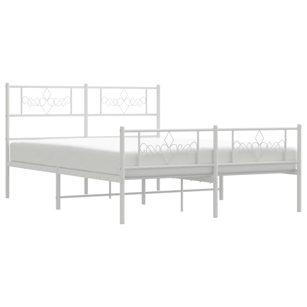 Metalni okvir kreveta uzglavlje i podnožje bijeli 120x200 cm