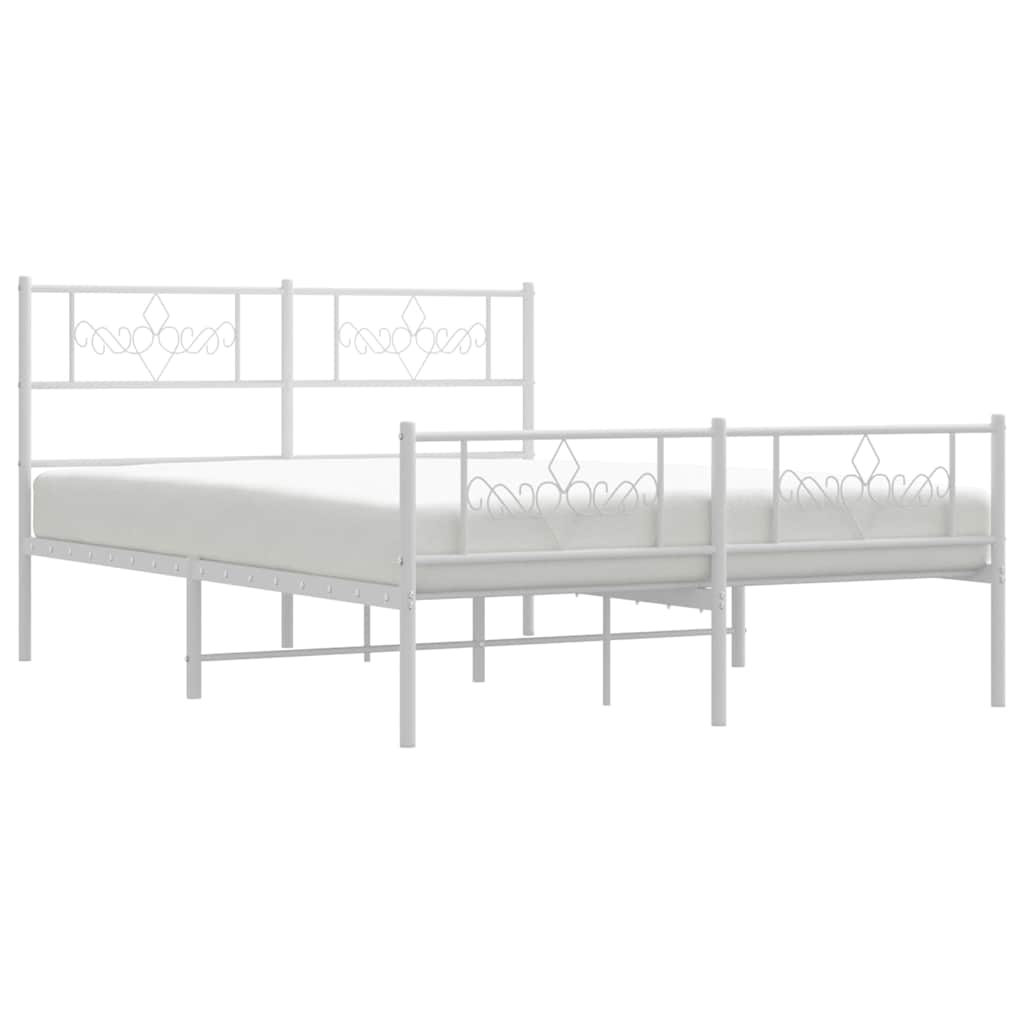 Metalni okvir kreveta uzglavlje i podnožje bijeli 140x200 cm