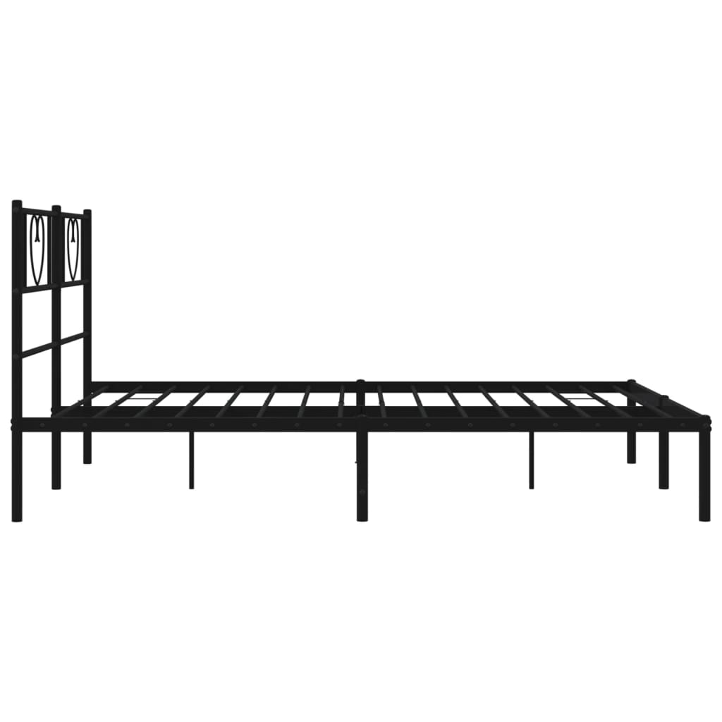 Metalni okvir za krevet s uzglavljem crni 120x190 cm
