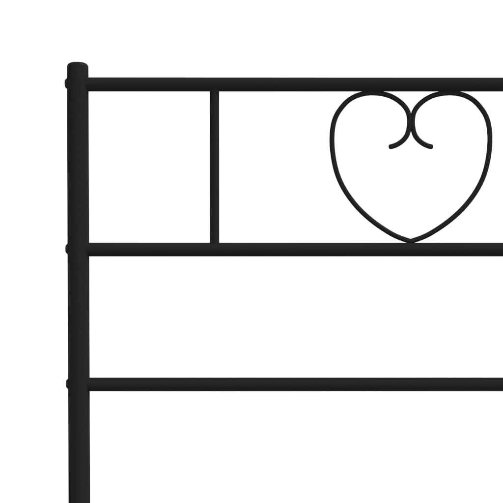 Metalni okvir za krevet s uzglavljem crni 120x190 cm