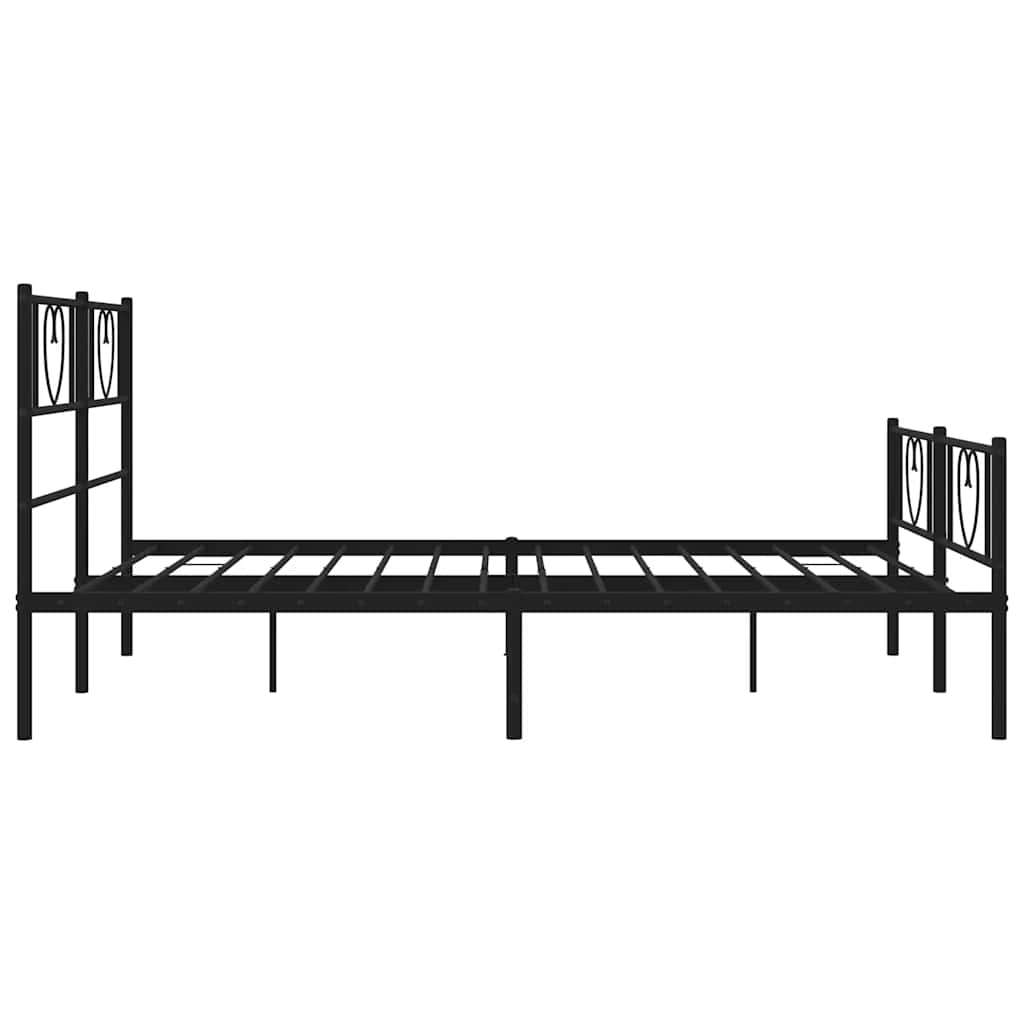Metalni okvir kreveta uzglavlje i podnožje crni 135x190 cm
