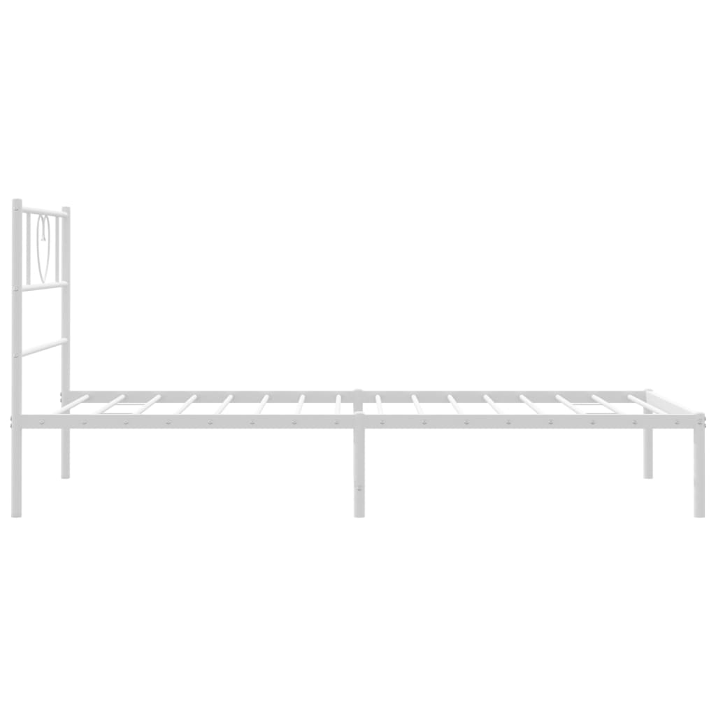 Metalni okvir krevet bez madraca s uzglavljem bijeli 75x190 cm
