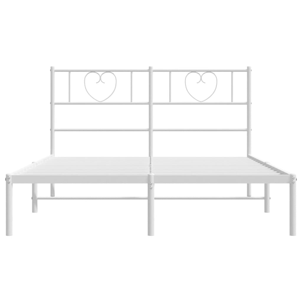Metalni okvir za krevet s uzglavljem bijeli 140 x 190 cm