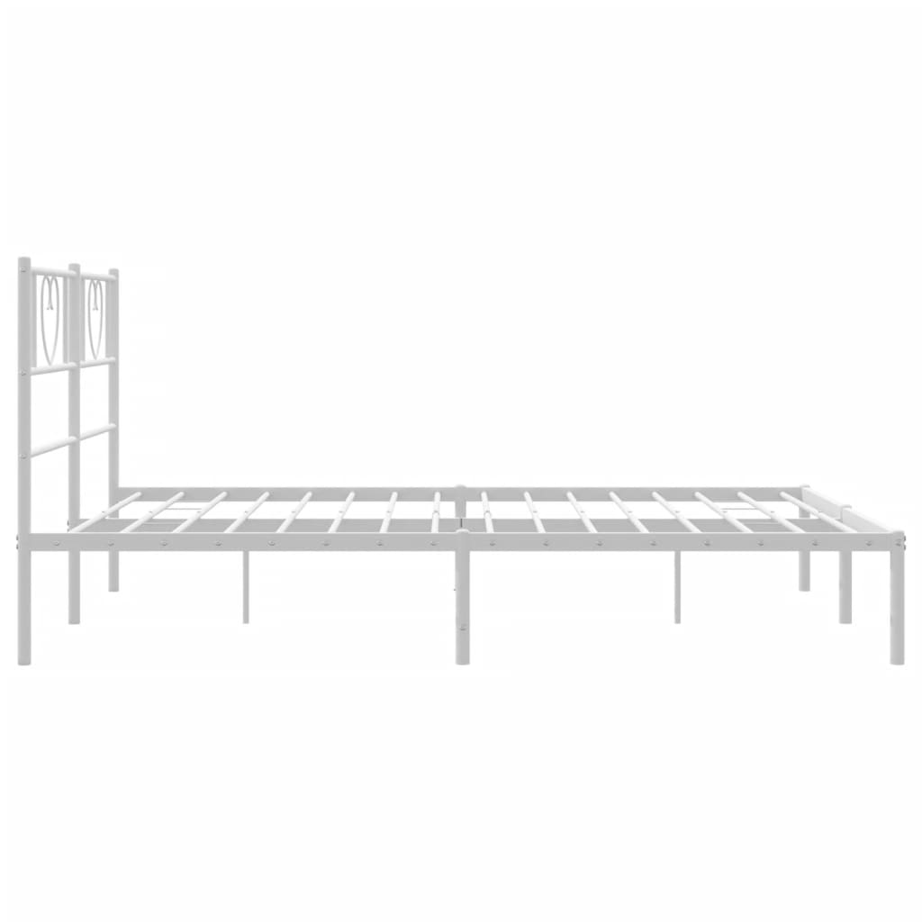 Metalni okvir za krevet s uzglavljem bijeli 140 x 190 cm