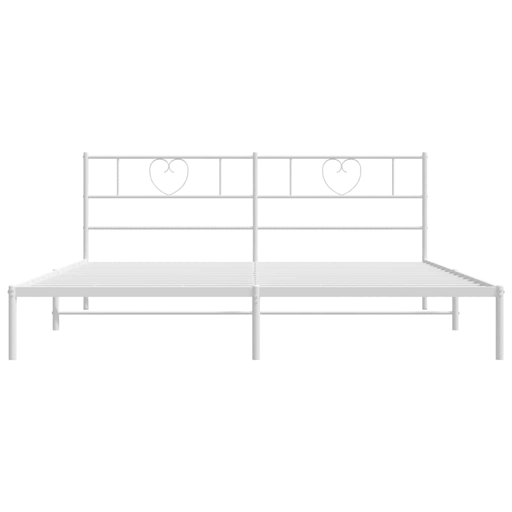 Metalni okvir za krevet s uzglavljem bijeli 183x213 cm