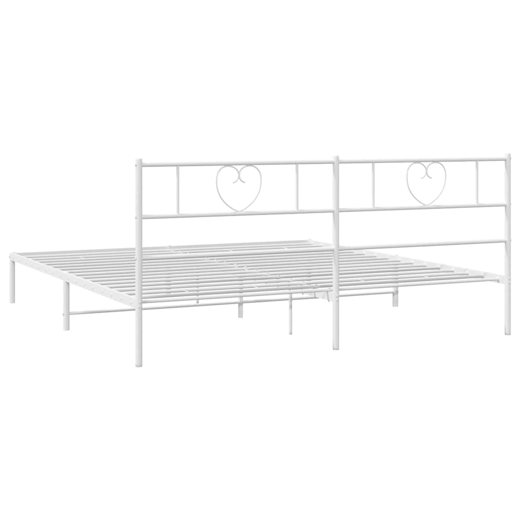 Metalni okvir za krevet s uzglavljem bijeli 183x213 cm