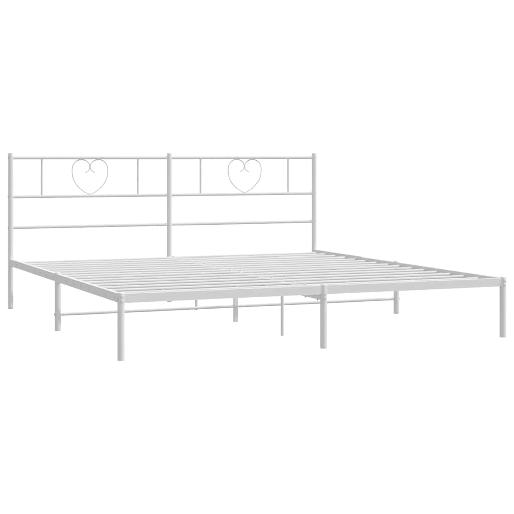 Metalni okvir za krevet s uzglavljem bijeli 193x203 cm