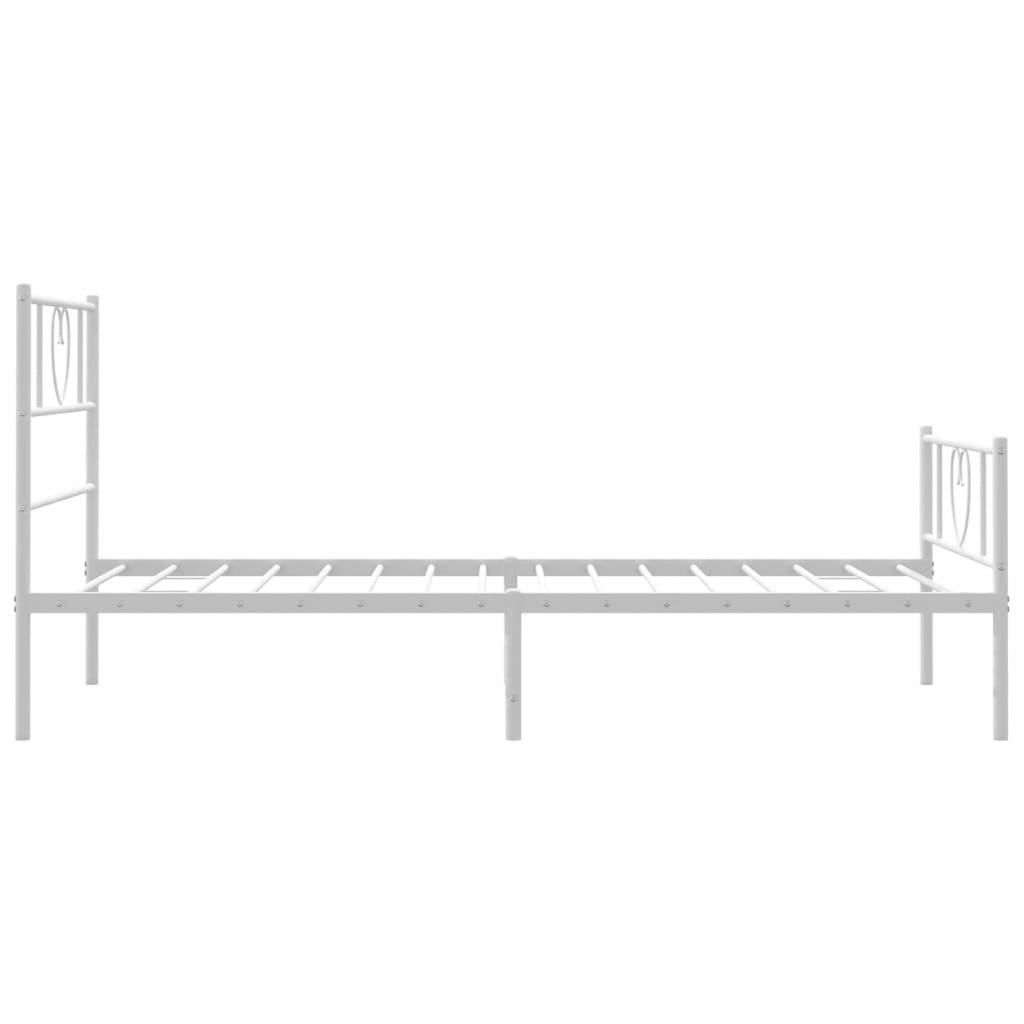 Metalni okvir kreveta uzglavlje i podnožje bijeli 75x190 cm
