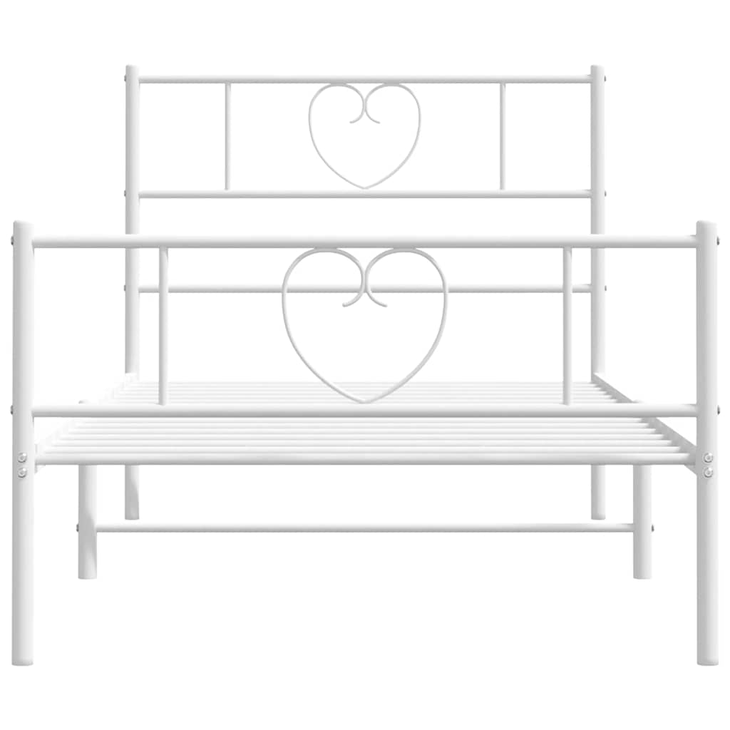 Metalni okvir kreveta uzglavlje i podnožje bijeli 100x200 cm