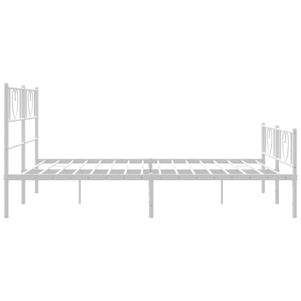 Metalni okvir kreveta uzglavlje i podnožje bijeli 120x190 cm