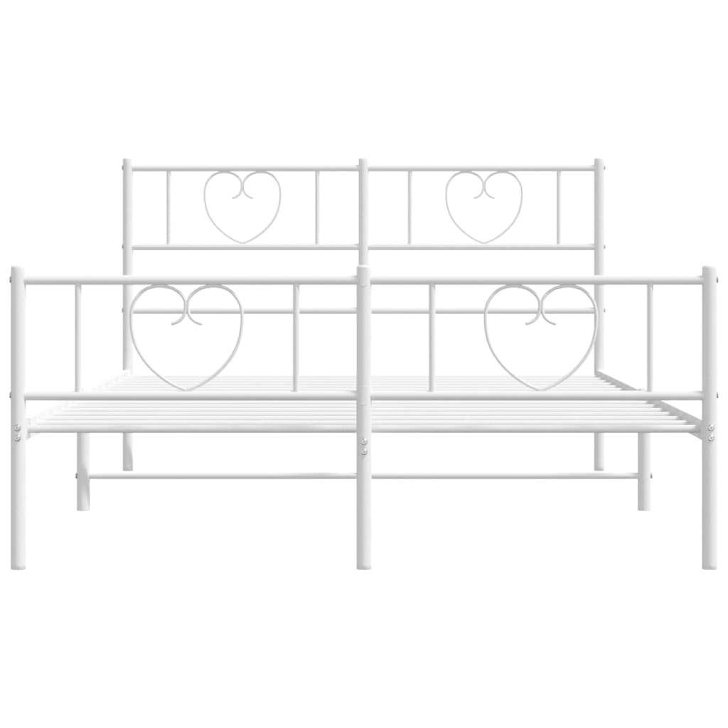 Metalni okvir kreveta uzglavlje i podnožje bijeli 120x200 cm