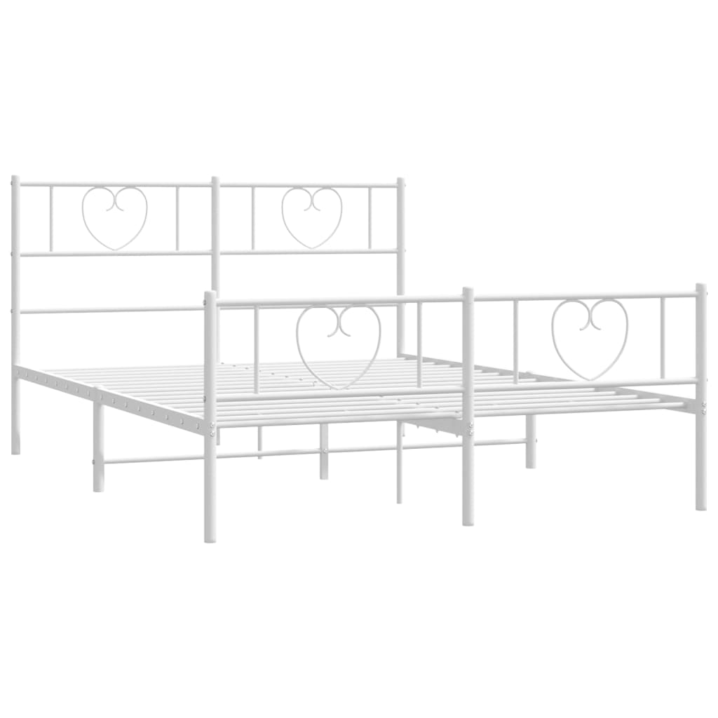 Metalni okvir kreveta uzglavlje i podnožje bijeli 120x200 cm