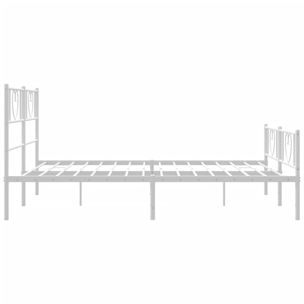 Metalni okvir kreveta uzglavlje i podnožje bijeli 160x200 cm