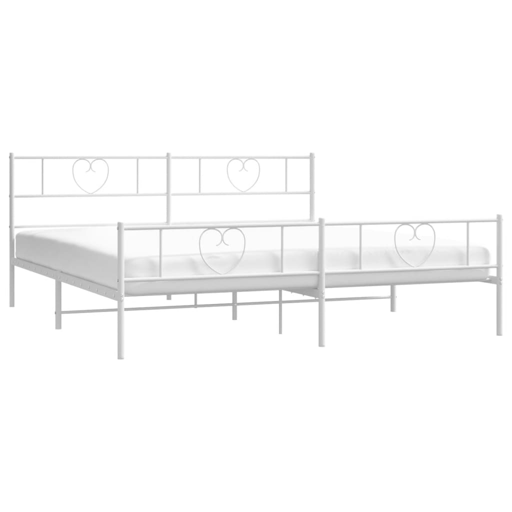 Metalni okvir kreveta uzglavlje i podnožje bijeli 180x200 cm