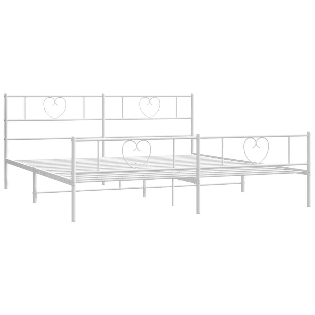 Metalni okvir kreveta uzglavlje i podnožje bijeli 180x200 cm