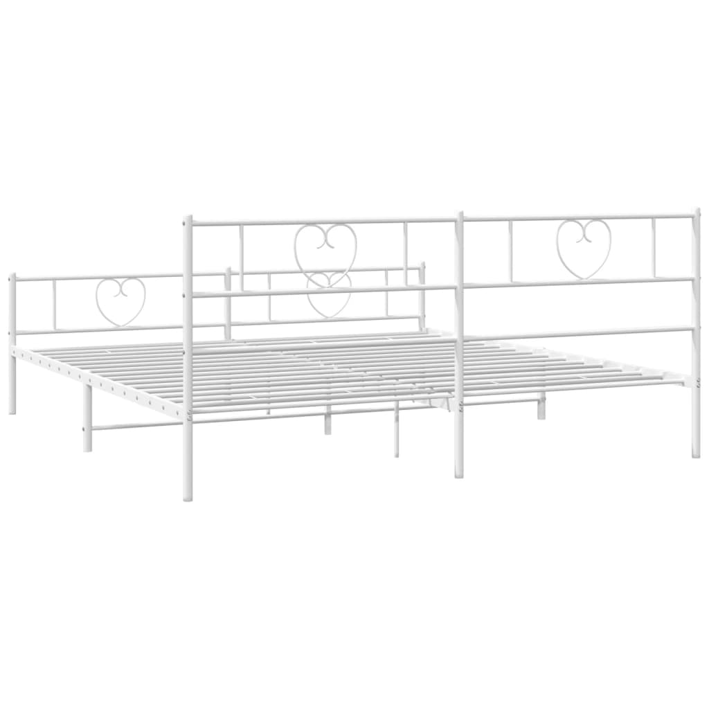 Metalni okvir kreveta uzglavlje i podnožje bijeli 180x200 cm