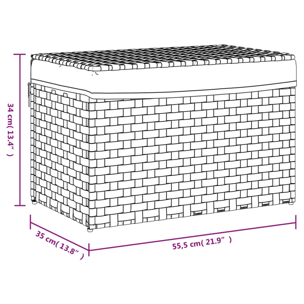 Košara za rublje s poklopcem 55,5 x 35 x 34 cm od poliratana