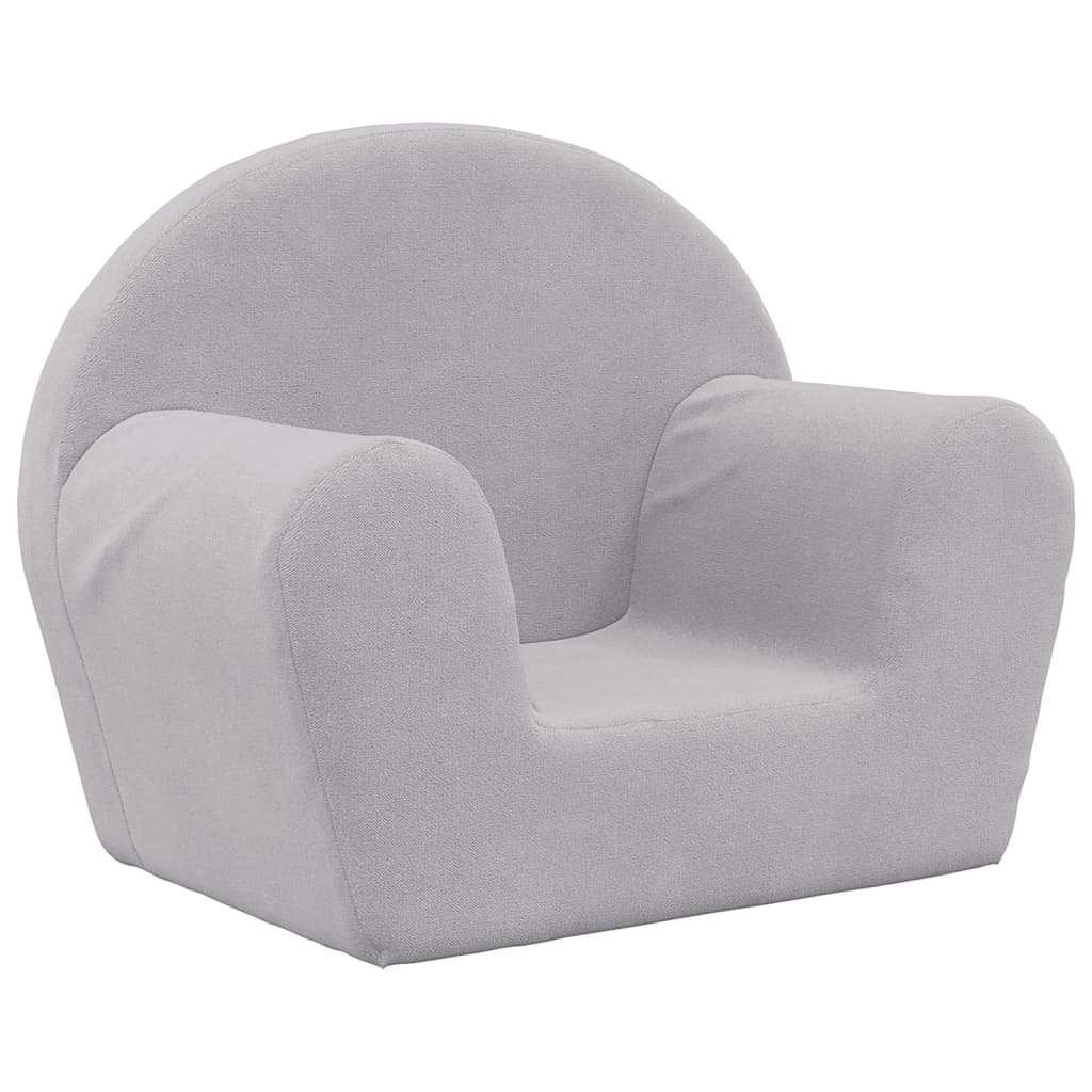 Dječja sofa svjetlosiva od mekanog pliša