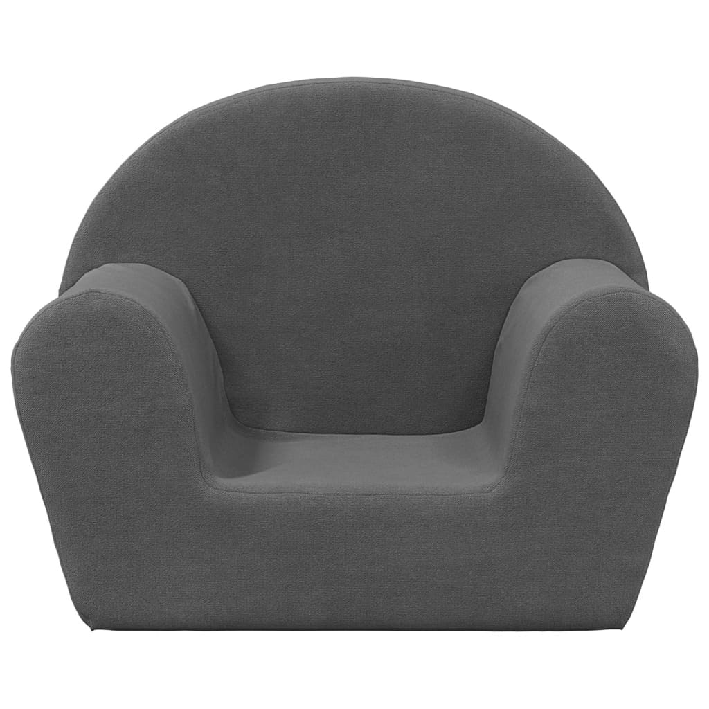 Dječja sofa antracit od mekanog pliša
