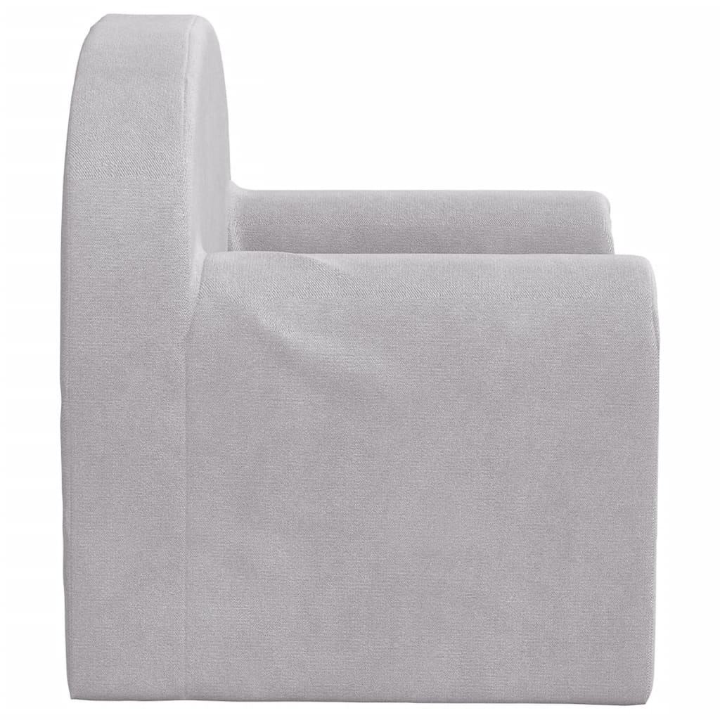 Dječja sofa svjetlosiva od mekanog pliša