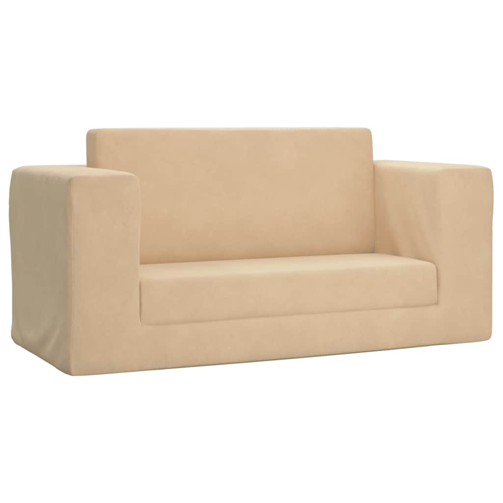 Dječji dvosjed na razvlačenje krem mekani plišani Krema Sofa bed