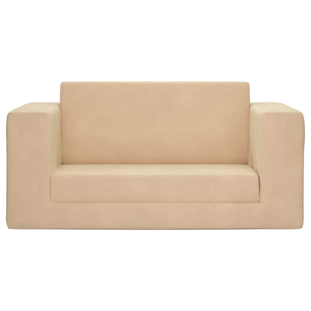 Dječji dvosjed na razvlačenje krem mekani plišani Krema Sofa bed