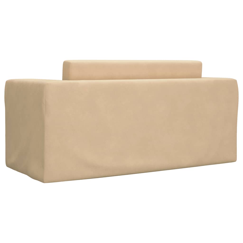 Dječji dvosjed na razvlačenje krem mekani plišani Krema Sofa bed