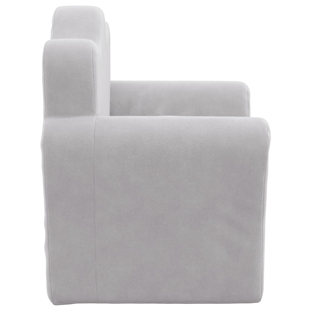 Dječja sofa svjetlosiva od mekanog pliša