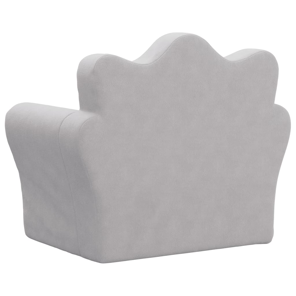 Dječja sofa svjetlosiva od mekanog pliša