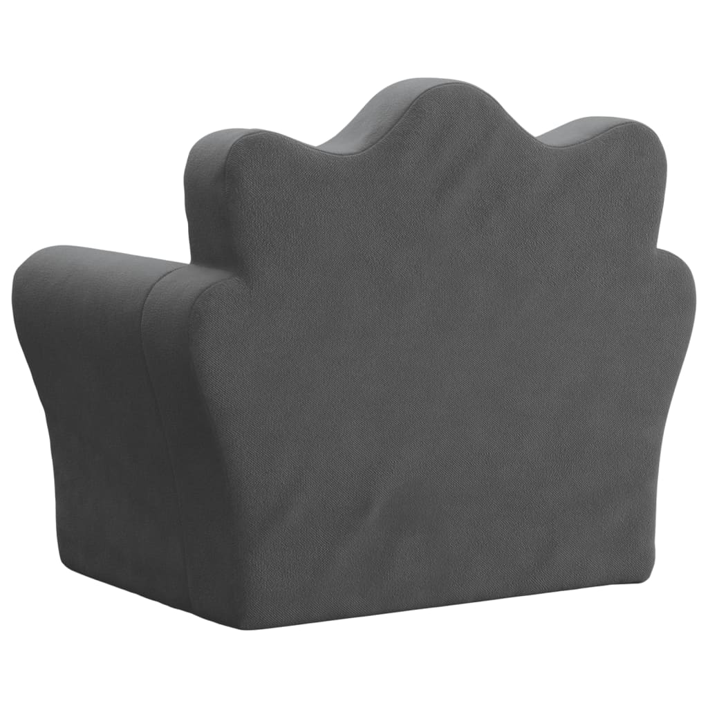 Dječja sofa antracit od mekanog pliša