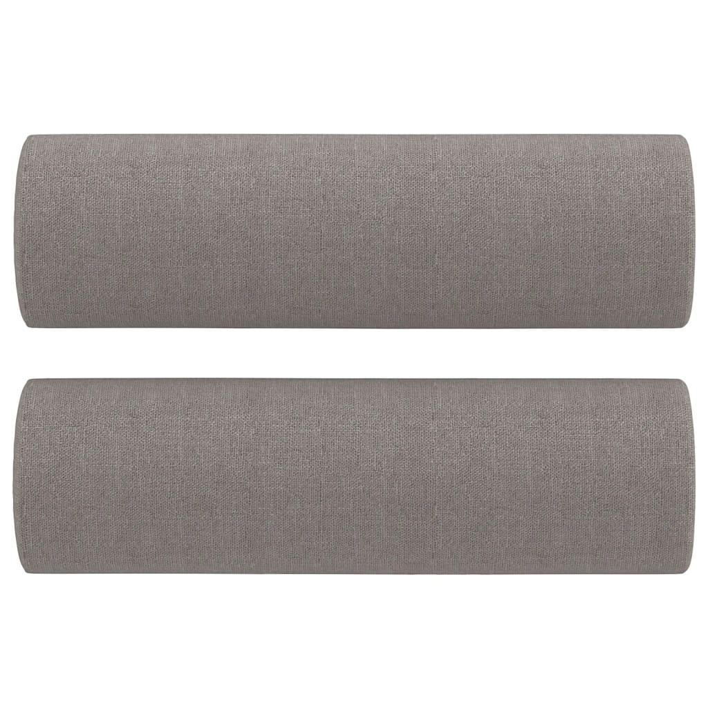 Dvosjed s ukrasnim jastucima smeđesivi 120 cm od tkanine