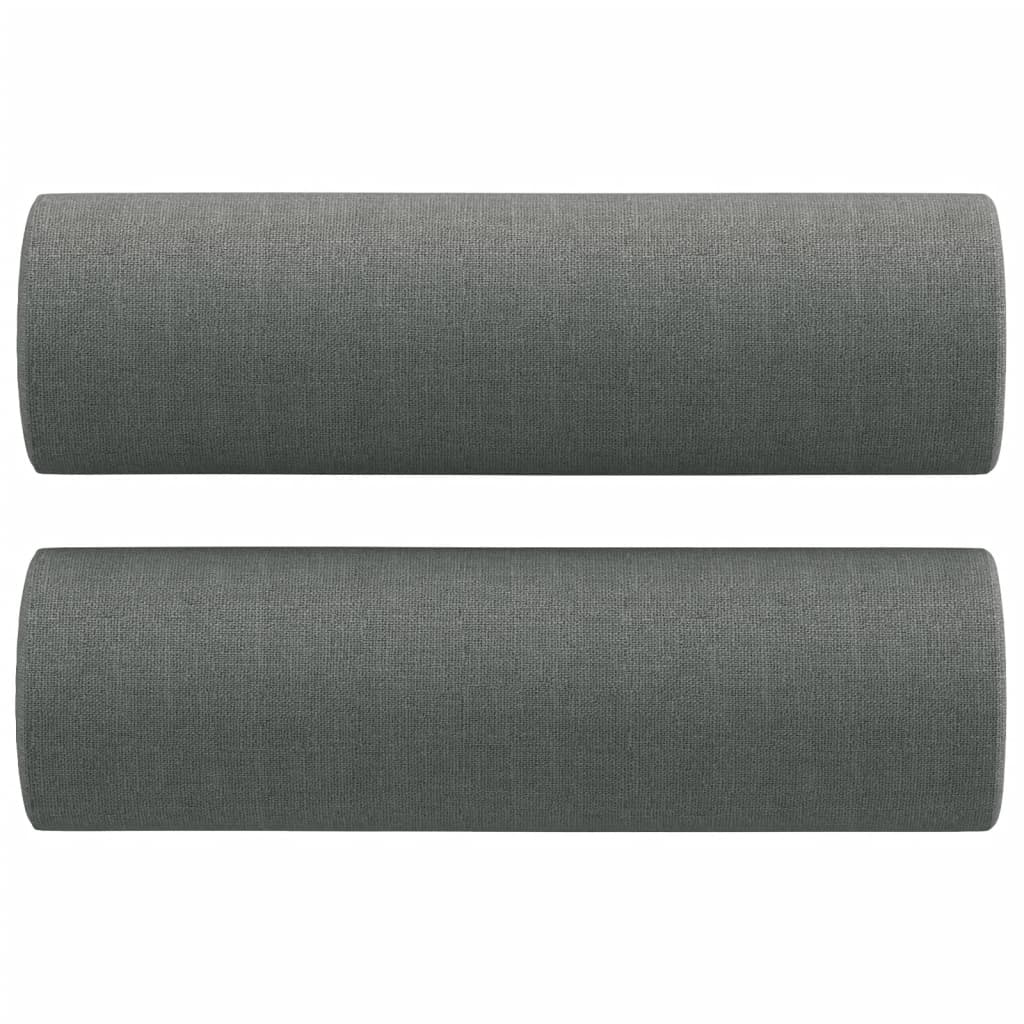 Dvosjed s ukrasnim jastucima tamnosivi 140 cm od tkanine
