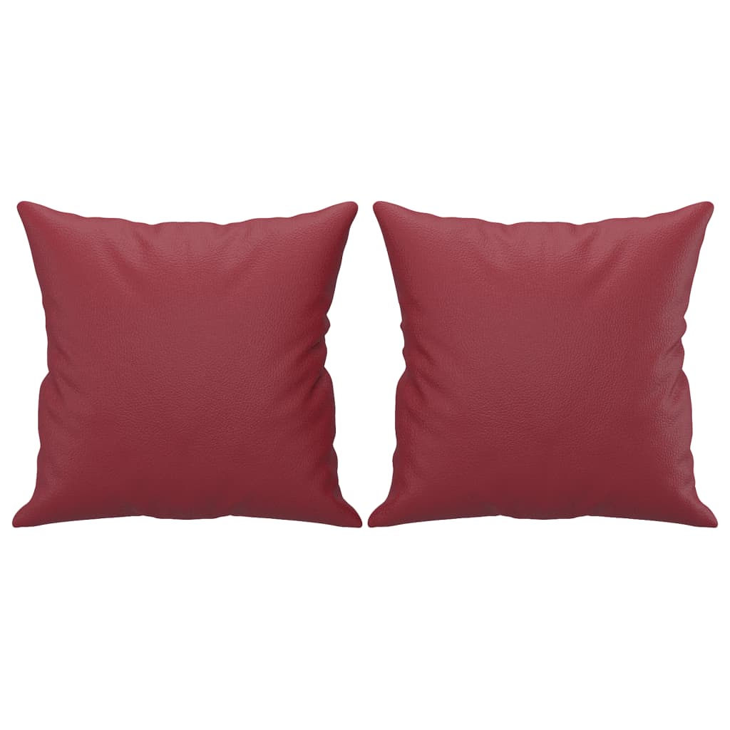 Dvosjed s ukrasnim jastucima boja vina 120 cm umjetna koža
