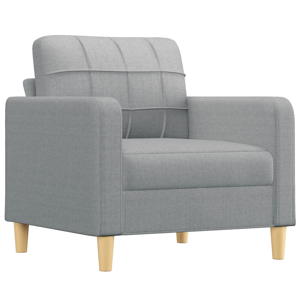 Fotelja s tabureom svjetlosiva 60 cm od tkanine