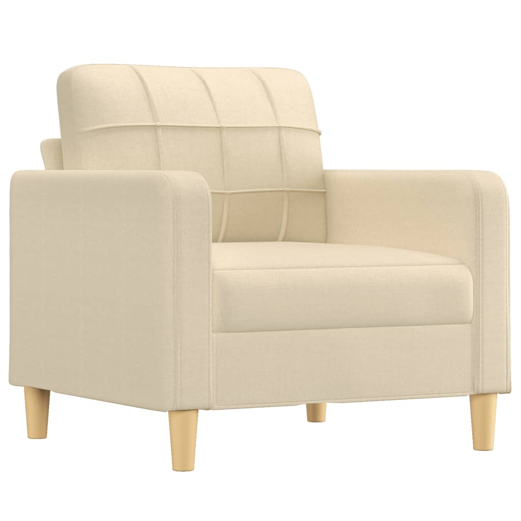 Fotelja s tabureom krem 60 cm od tkanine