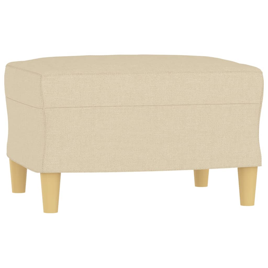 Fotelja s tabureom krem 60 cm od tkanine