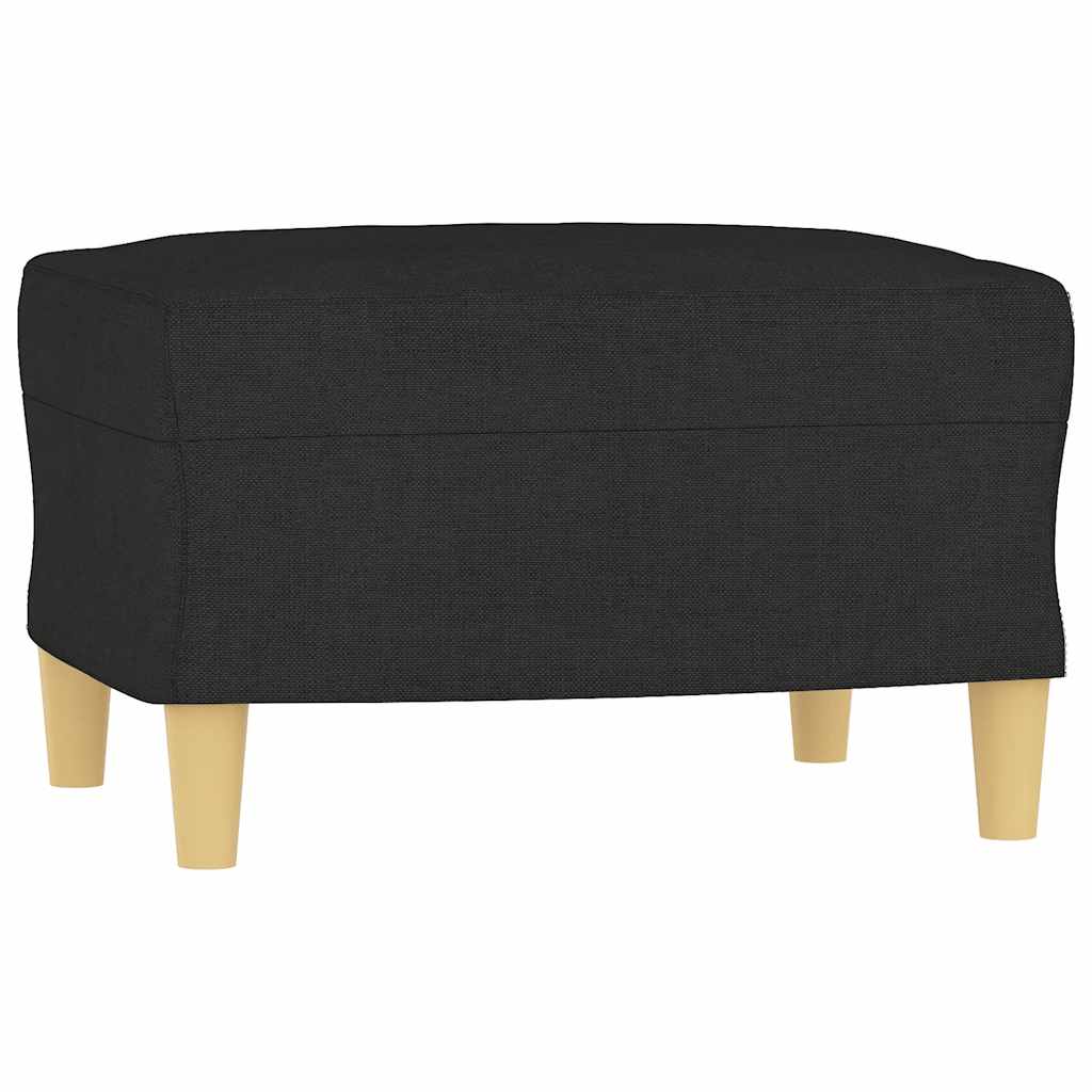 Fotelja s tabureom crna 60 cm od tkanine