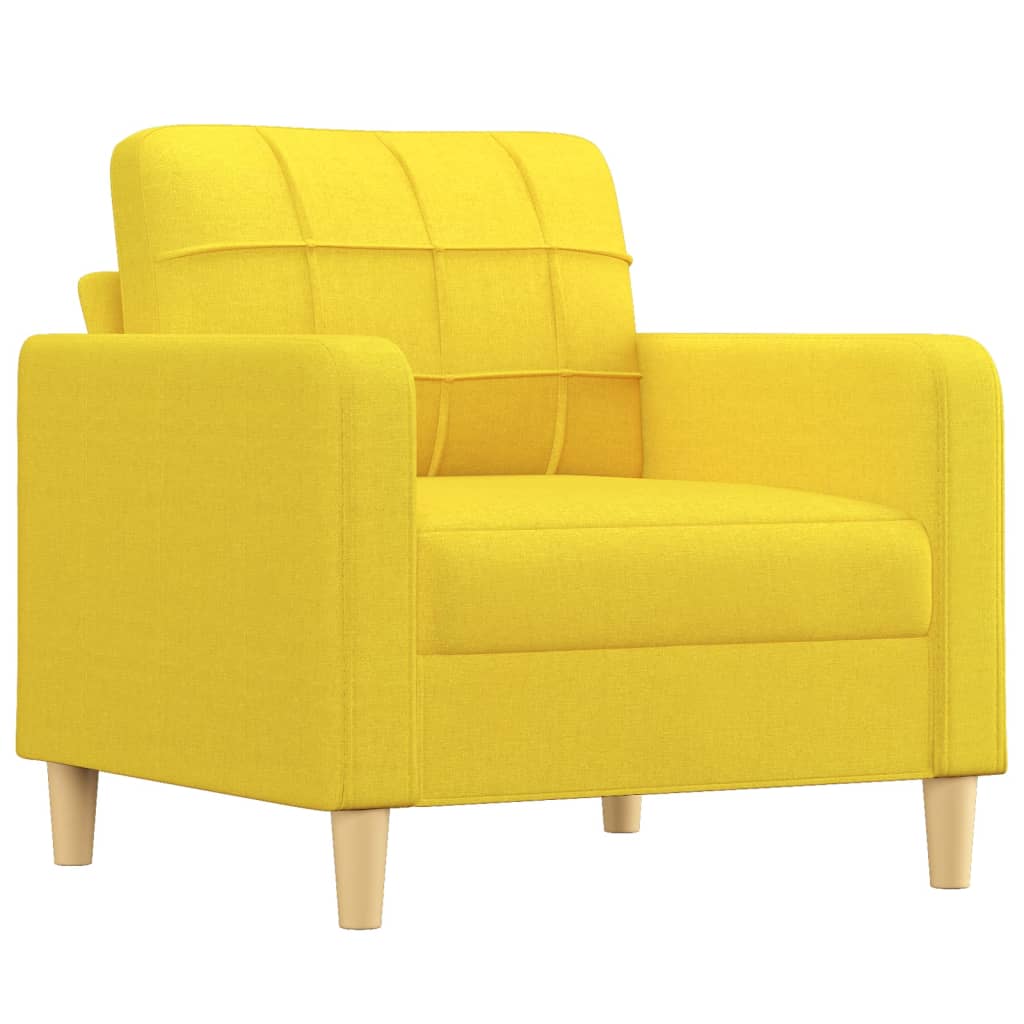 Fotelja s tabureom svjetložuta 60 cm od tkanine