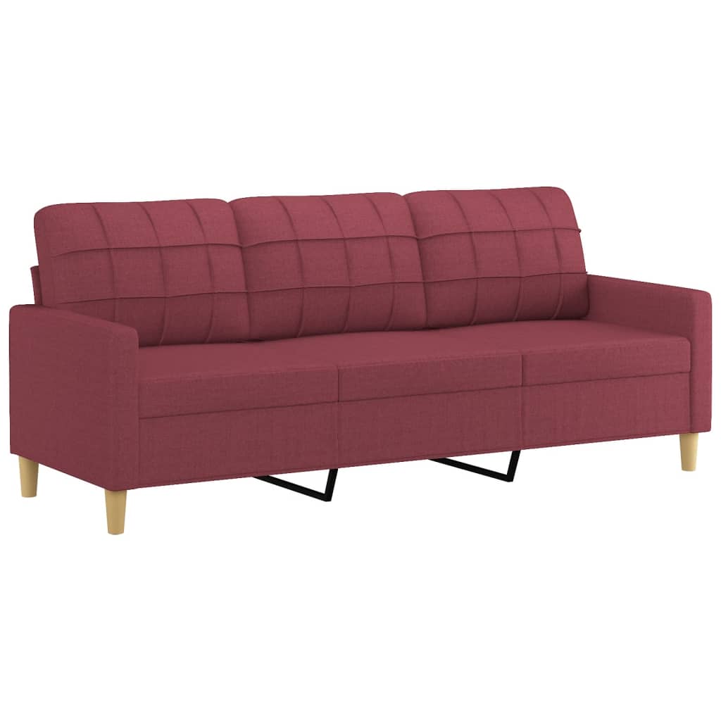 Trosjed s tabureom crvena boja vina 180 cm od tkanine