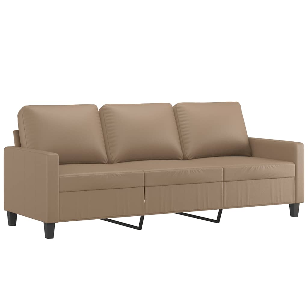 Trosjed s tabureom boja cappuccina 180 cm od umjetne kože