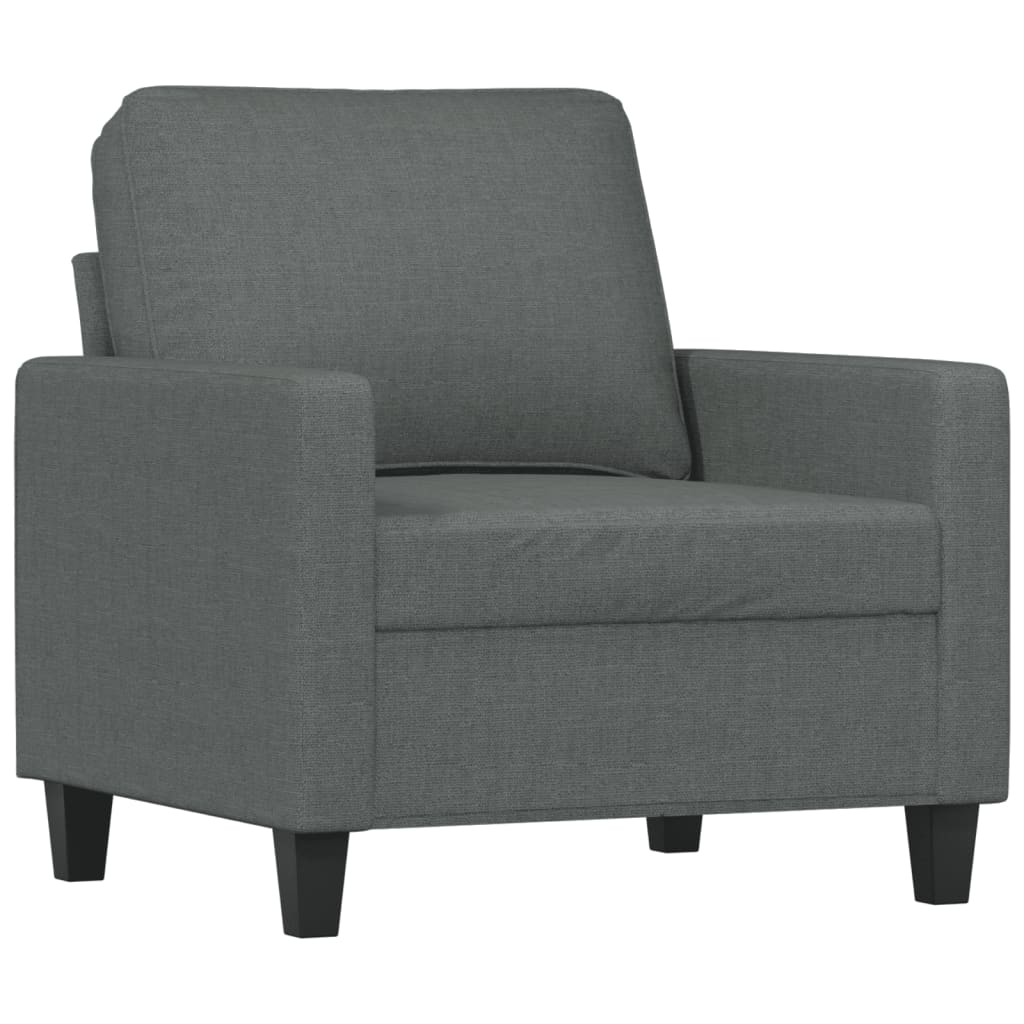 Fotelja s tabureom tamnosiva 60 cm od tkanine
