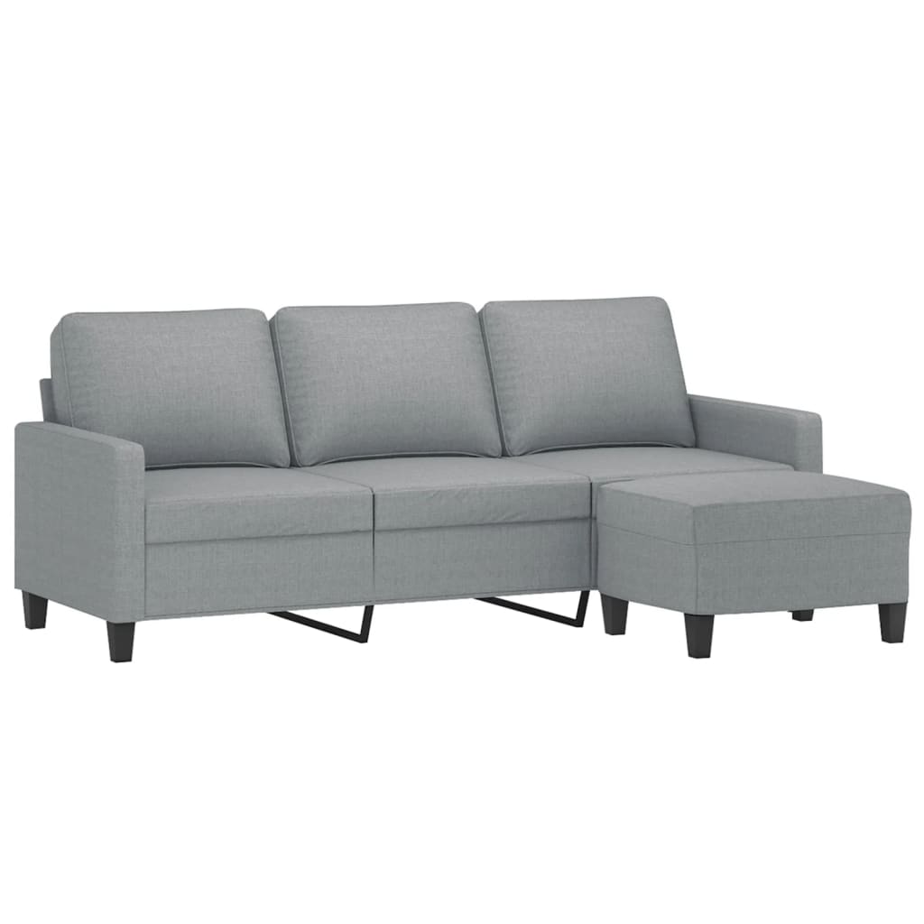 Trosjed s tabureom svjetlosivi 180 cm od tkanine