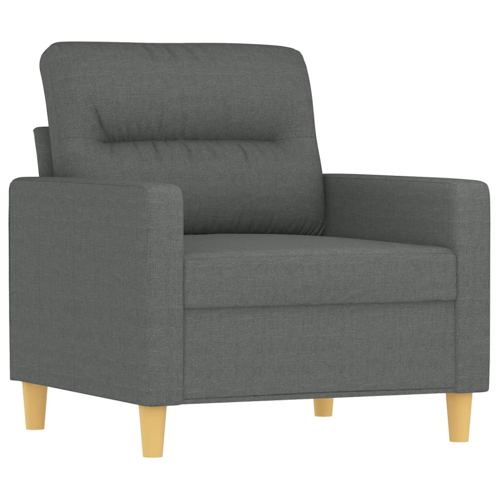 Fotelja s tabureom tamnosiva 60 cm od tkanine