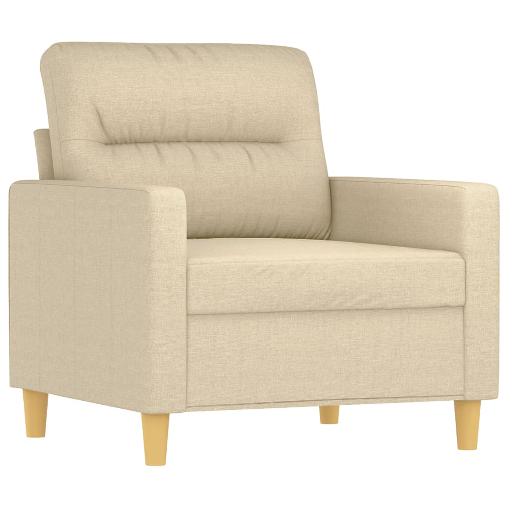 Fotelja s tabureom krem 60 cm od tkanine