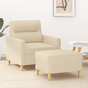 Fotelja s tabureom krem 60 cm od tkanine
