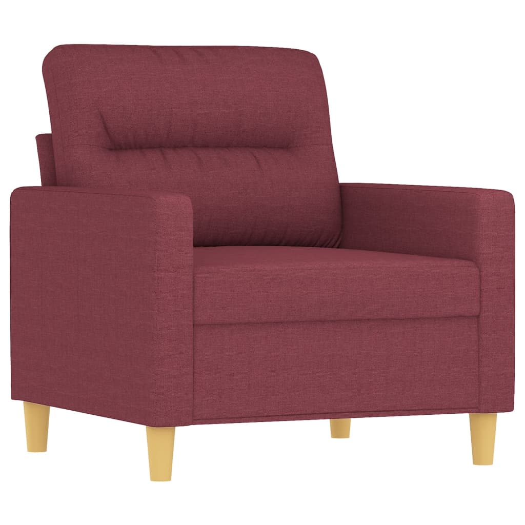 Fotelja s tabureom crvena boja vina 60 cm od tkanine