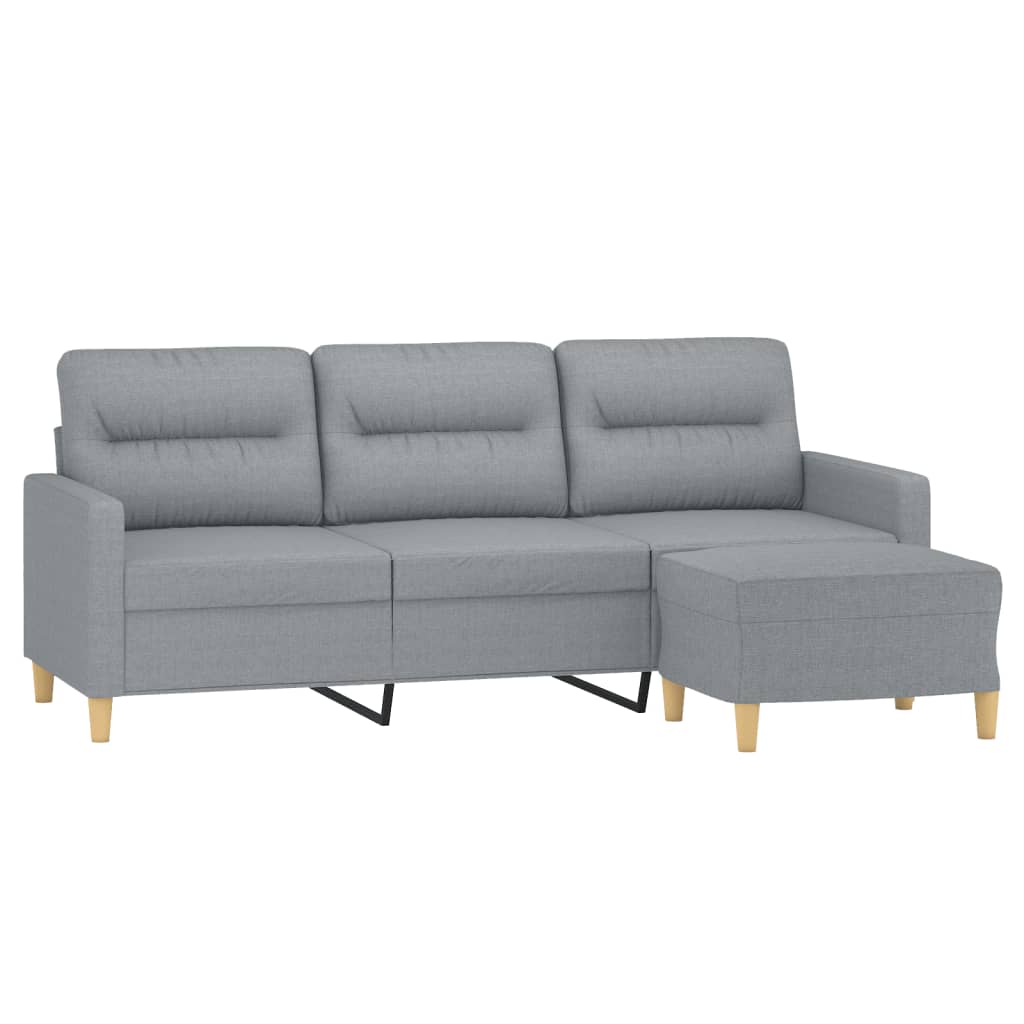 Trosjed s tabureom svjetlosivi 180 cm od tkanine