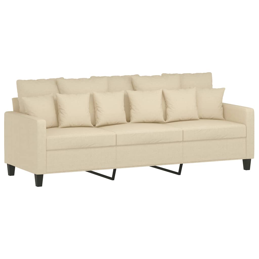 Trosjed s tabureom krem 180 cm od tkanine